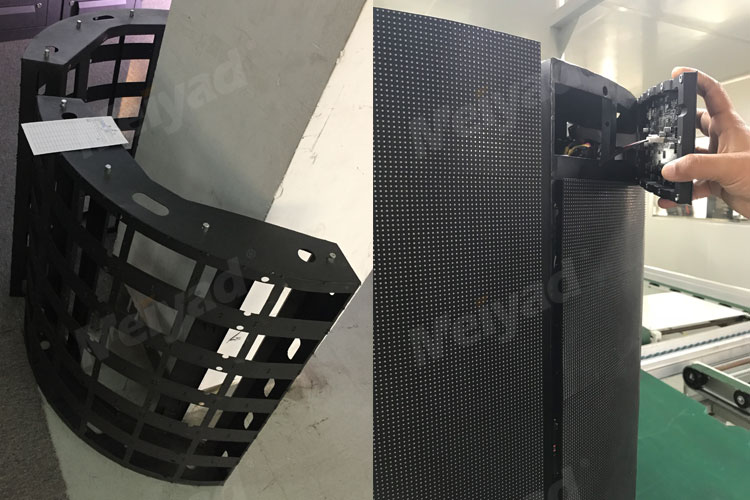 Meiyad flexible LED screen magnetic installation