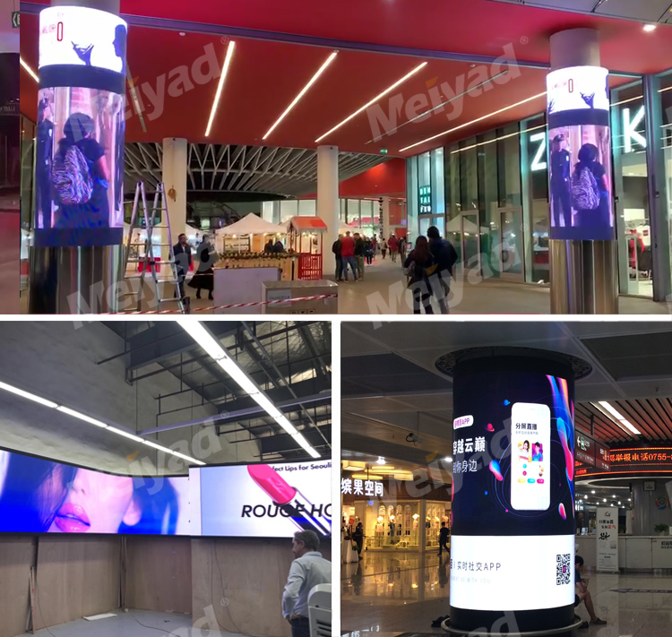 showcase of meiyad flexible led screen