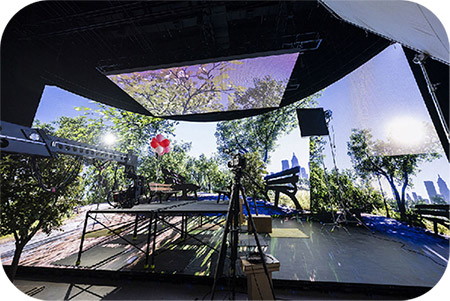 Virtual Production with immersive LED CAVE